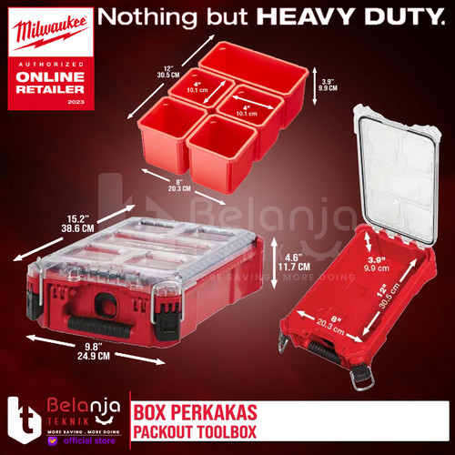 Milwaukee Kotak Perkakas Mata Bor Packout Compact Organizer 48-22-8435