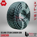 Sanchin Selang Mesin Steam 50 Meter Selang Carbon Hitam High Pressure Hose 50M 50 M
