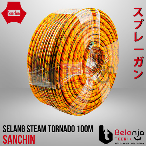 Sanchin Selang Mesin Steam Tornado 100 M Kompresor Spray Hose Kuning 100 Meter 100M