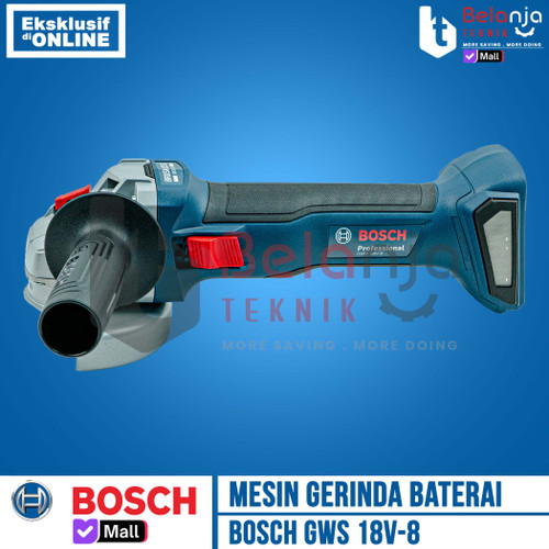 Mesin Gerinda Tangan Baterai Bosch GWS 18V-8 4 Inch Set X2 Charger Battery 4 AH 18V