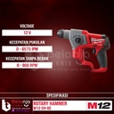 Milwaukee Rotary Hammer Cordless Sds M12 CH-0C Bor Tembok 16 MM 12 V
