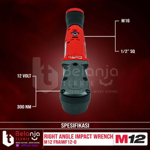 Milwaukee Right Angle Impact Wrench 1/2 In M12 FRAIWF12-0 Set 12 V 4Ah
