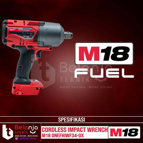Milwaukee Impact Wrench Baterai 3/4 In M18 ONEFHIWF34-0X 18V Unit Only