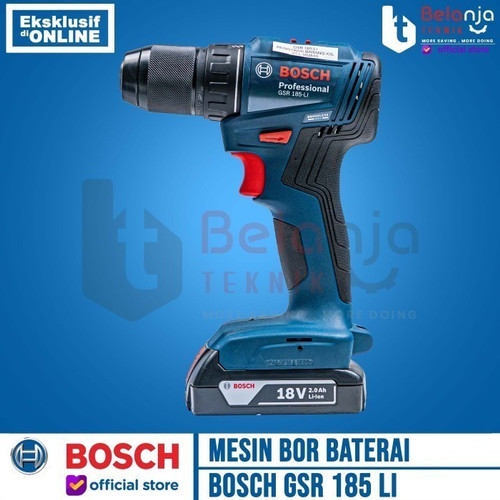 Bosch Mesin Bor Baterai Cordless Drill GSR 185 LI + Mata Obeng 43 Pcs