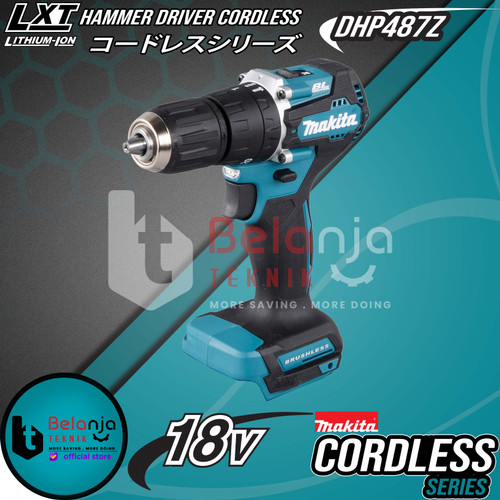 Makita Cordless Hammer Driver Drill DHP487Z Mesin Bor Baterai 18V set
