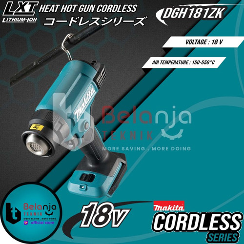 Makita Mesin Blower Udara Panas Baterai DHG181ZK Hot Gun Cordless Set