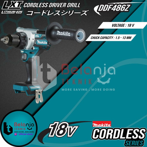 Makita Mesin Bor Obeng Baterai DDF486Z Cordless Driver Drill 18V Set