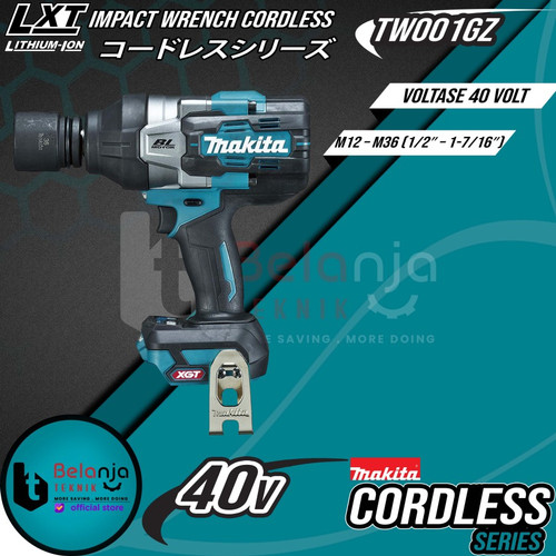 Makita Impact Wrench Cordless TW001 40V Mesin Pembuka Baut 4AH Baterai