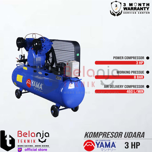Yama Unloaded Kompresor Angin 3 HP + Engine General 370 13 HP