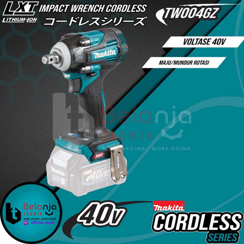 Makita Mesin Impact Wrench Cordless TW004GZ 40V Pembuka Baut + Baterai