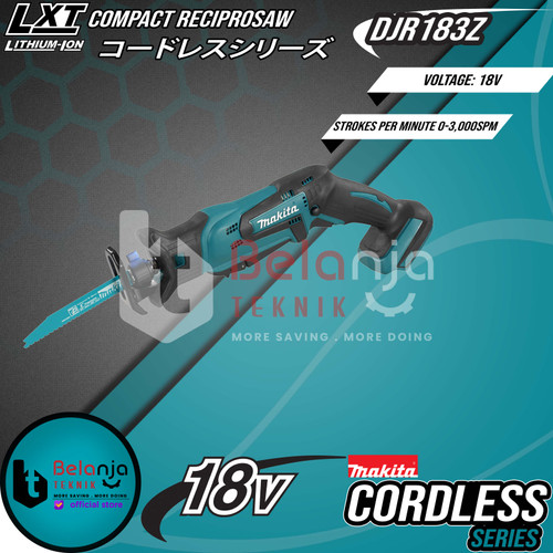 Makita Mesin Compact Reciprosaw DJR183Z Cordless 18V + Baterai Set 5AH