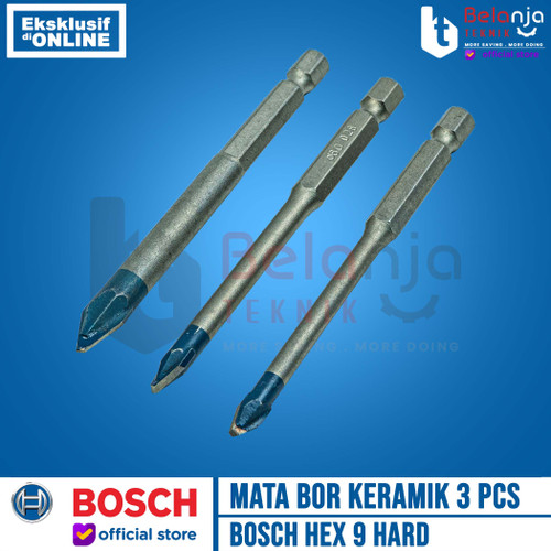 Bosch Hex 9 Hard Ceramic Drill Bit Set 3 PCS Mata Bor Keramik 5 6 8 MM