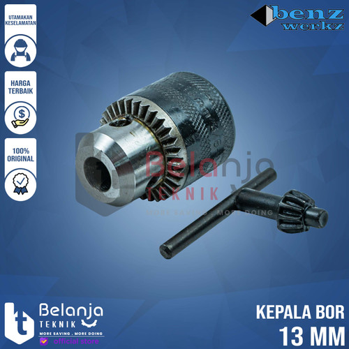 Benz Kepala Mesin Bor 13 MM X 1/2 Inch Key Drill Chuck + Kunci Bor