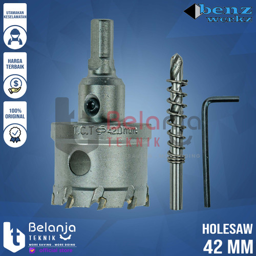 Benz Mata Bor Holesaw TCT 42 MM Mata Bor Plong Metal Besi Hole Saw