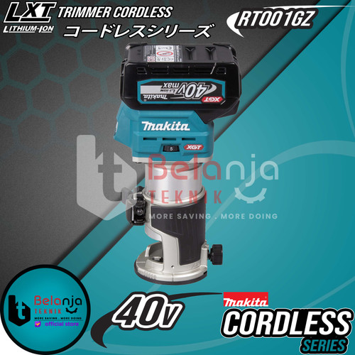 Makita Mesin Profil Kayu RT001GZ 40V Variable Speed Trimmer + Baterai