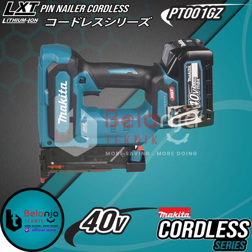 Makita Pin Nailer Cordless PT001GZ Mesin Paku Tembak + Baterai 40V Set