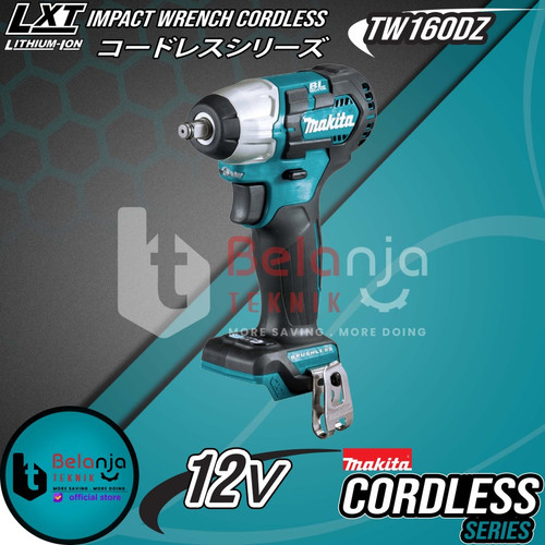 Makita Impact Wrench Cordless TW160DZ Mesin Pembuka Baut + Baterai 18V