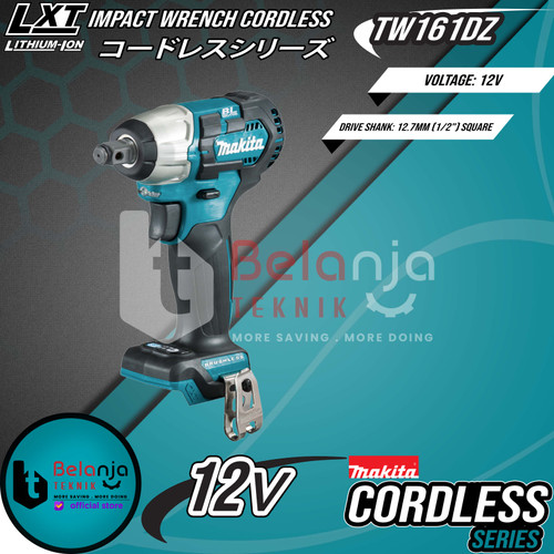 Makita Impact Wrench Cordless TW161 Mesin Pembuka Baut SET Baterai 12V