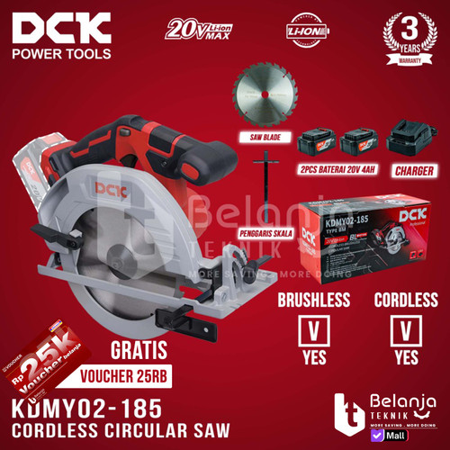 DCK Mesin Circular Saw Cordless KDMY02-185 DM 7 Inch Sirkel Kayu KDMY