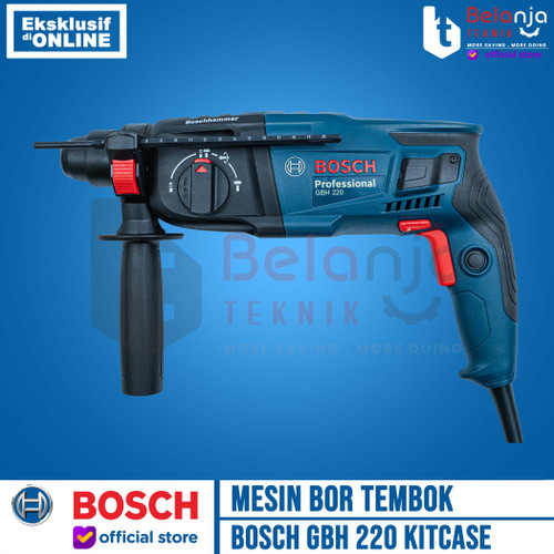 Bosch Mesin Bor Tembok Rotary Hammer Drill GBH 220 22MM Kit Case 6 ACC