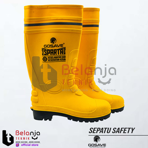 Gosave Sepatu Boot Safety PVC Kuning Sepatu Boots Boot Karet Proyek