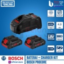 Bosch Starter Kit Procore GAL 1880 CV 18V 4AH Charger Baterai Cordless