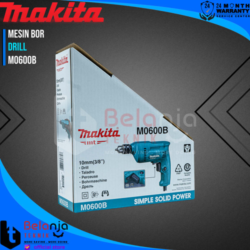 Makita Mesin Bor Tangan Listrik M 0600 B 350W 10MM Driver Drill M0600B
