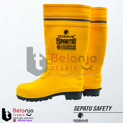 Gosave Sepatu Boot Safety PVC Kuning Sepatu Boots Boot Karet Proyek