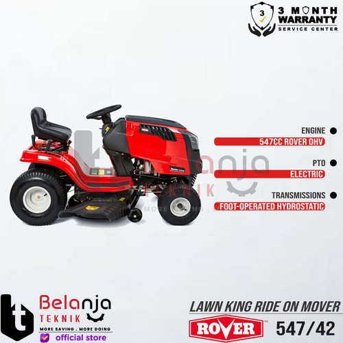 Rover Mesin Potong Rumput Mobil 42 Inch Lawn King Ride On Mover 547/42