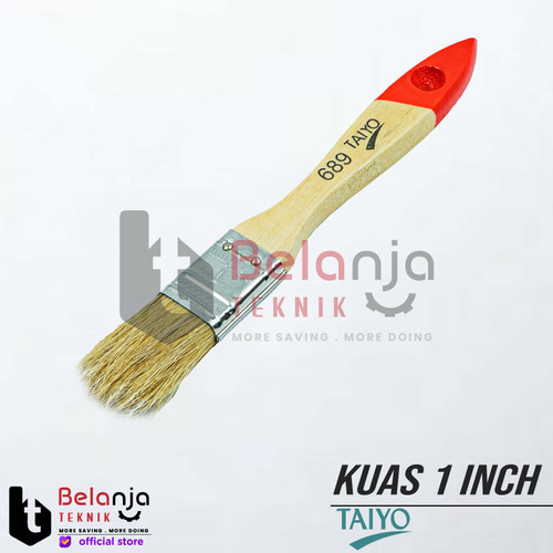 Taiyo Kuas Cat 1 Inch Kuas Cat Tembok Gagang Kayu Paint Brush 1" In
