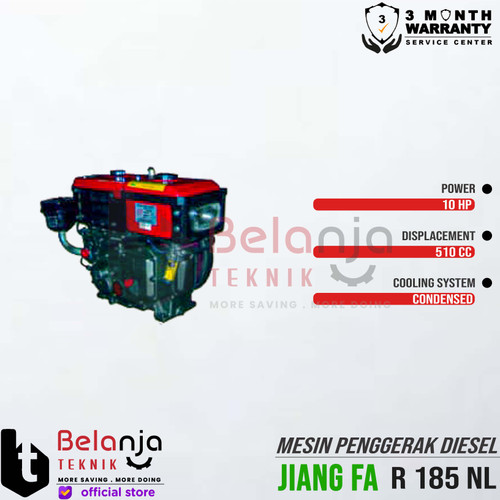 Jiang Fa Diesel R 185 NL 10 HP Mesin Penggerak Solar R185NL Original