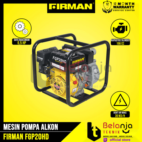 Firman Mesin Pompa Air Irigasi Alkon FGP 20 HD + FGE200HD 2 Inch 8M
