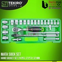 Tekiro Kunci Shock SET 8-32 MM 1/2" HAND Socket 24 Pcs 12 PT 8 - 32 MM