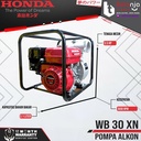 Honda Mesin Pompa Air Irigasi WB 30 XN Pompa Alkon 3 Inch WB30XN 7.5 M