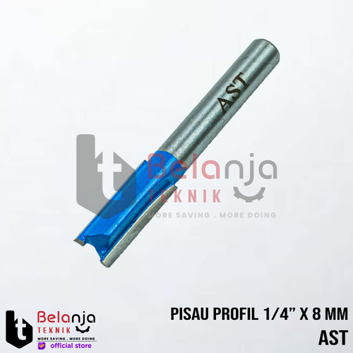 AST Mata Pisau Profil Kayu Straight Bit 1/4 Inch X 8 MM Router Lurus