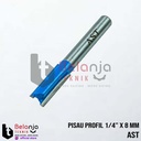 AST Mata Pisau Profil Kayu Straight Bit 1/4 Inch X 8 MM Router Lurus