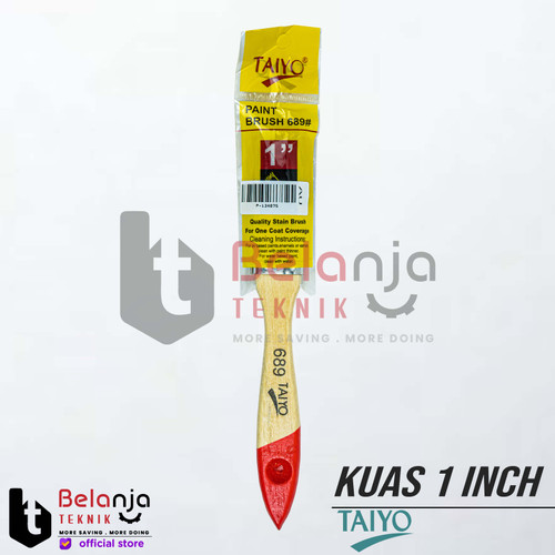 Taiyo Kuas Cat 1 Inch Kuas Cat Tembok Gagang Kayu Paint Brush 1" In
