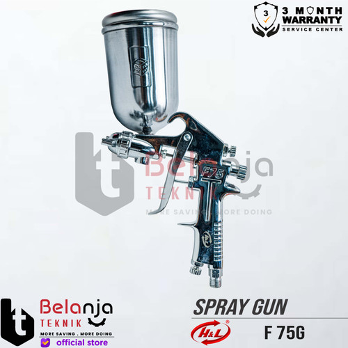 H&L HL Spray Gun F 75 Tabung Atas Alat Semprot Cat F75G 400 CC