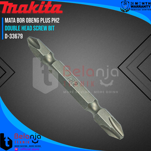 Makita Mata Bor Obeng Plus PH2 X 65 MM Double Head Screw Bit D-33679