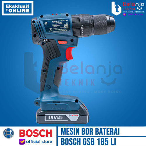 Bosch Mesin Bor Tembok Baterai Impact Drill Cordless GSB 185-Li 18 V