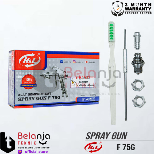 H&L HL Spray Gun F 75 Tabung Atas Alat Semprot Cat F75G 400 CC
