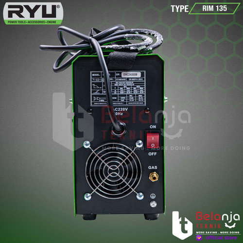 Ryu Mesin Las Inverter MIG MMA 135 A Travo Trafo Las Tanpa Gas RIM 135