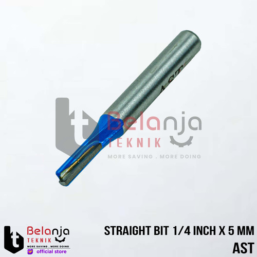 AST Mata Pisau Profil Kayu Straight Bit 1/4 Inch X 5 MM Router Lurus