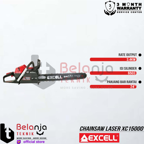 Excell Chainsaw Laser XC15000 24 Inch Mesin Gergaji Bensin 2 Tak Japan