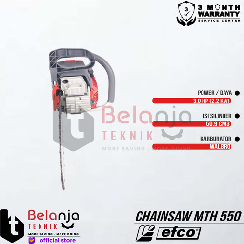 Efco ChainSaw Bensin MTH550 Mesin Potong Kayu Gergaji 2Tak MTH 550
