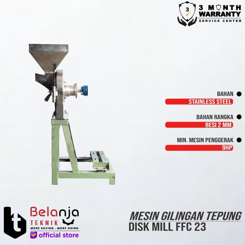 Disk Mill Mesin Gilingan Tepung FFC 23 Stainless Rangka Besi Body Only