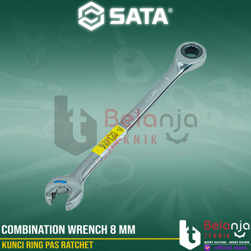 Sata Kunci Ring Pas Ratchet 8 mm 43604 Kunci Kombinasi Ratchet 8MM