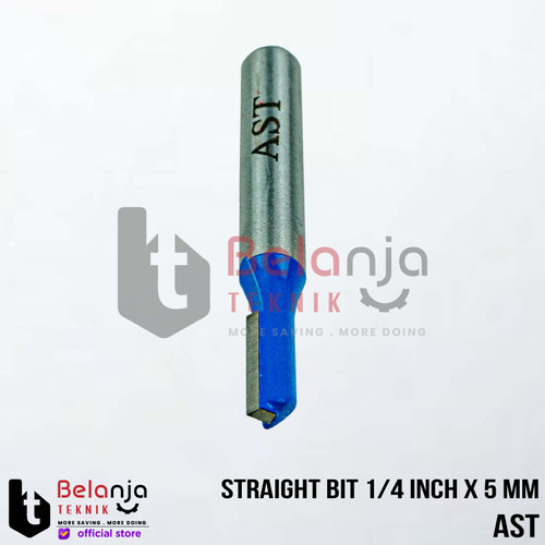 AST Mata Pisau Profil Kayu Straight Bit 1/4 Inch X 5 MM Router Lurus