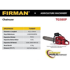 Firman Tecogold Chainsaw TG58XP 22 Inch Mesin Potong Kayu Gergaji 22In