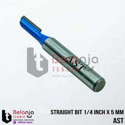 AST Mata Pisau Profil Kayu Straight Bit 1/4 Inch X 5 MM Router Lurus